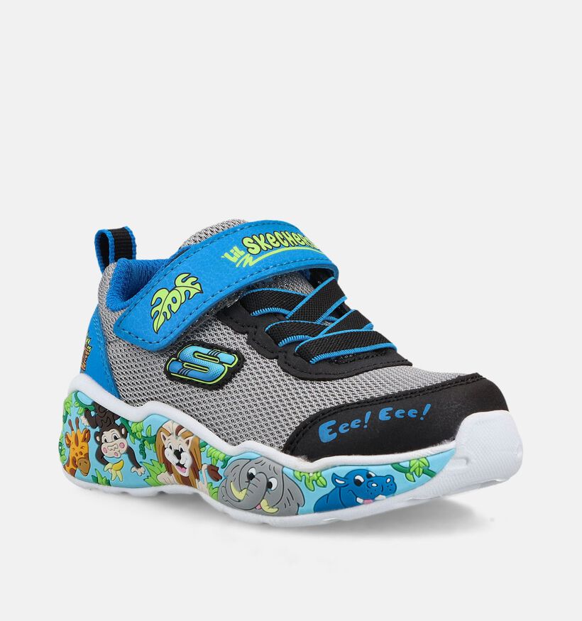 Skechers Play Scene Baskets basses en Gris pour gar&ccedil;ons (375681)