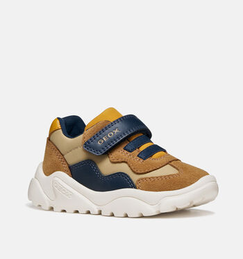 Geox Respira Low Baskets Beige/Cognac/Bleu