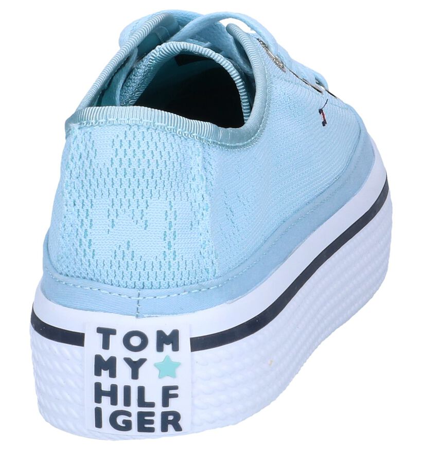 Blauwe Sneakers Tommy Hilfiger Tommy Jacquard Flatform in stof (241824)