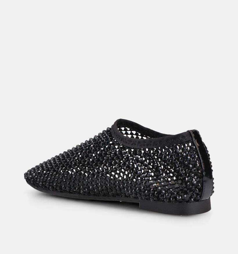 La Strada Zwarte Mesh Ballerina's met Steentjes voor dames (381641)