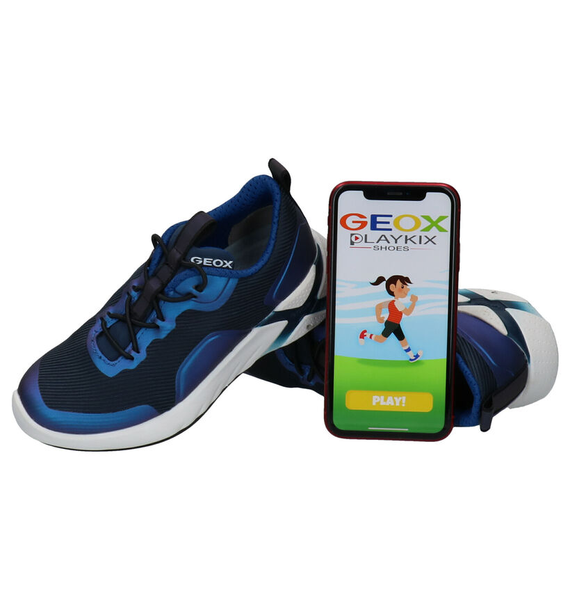 Geox Playkix Baskets en Bleu pour filles, garçons (284101) - pour semelles orthopédiques