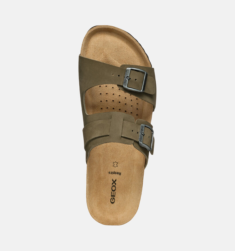 Geox Ghita Nu-pieds en Vert Khaki pour hommes (351502)