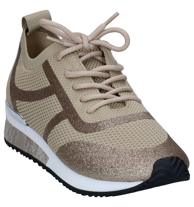 La Strada Beige Sneakers in stof (289555)