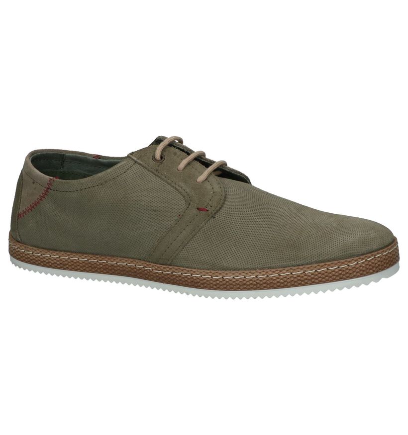 Kaki Casual Veterschoenen Borgo Sport in nubuck (247909)