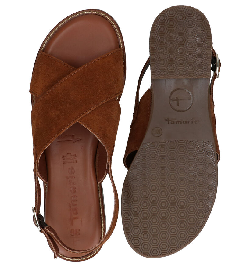 Tamaris Touch it Cognac Sandalen in daim (289310)