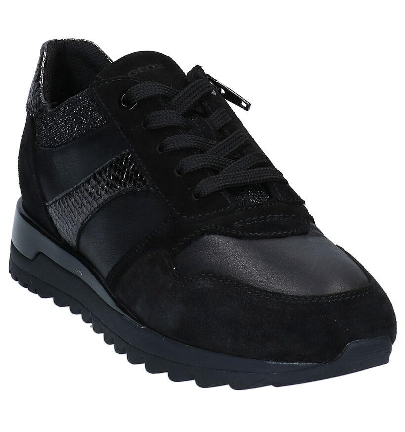 Geox Tabelya Chaussures à Lacets en Noir en cuir (278858)