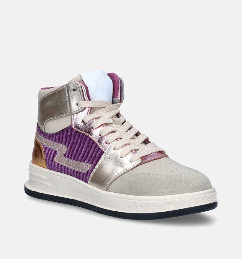 Milo & Mila Beige Hoge sneakers voor meisjes (348108) - geschikt voor steunzolen