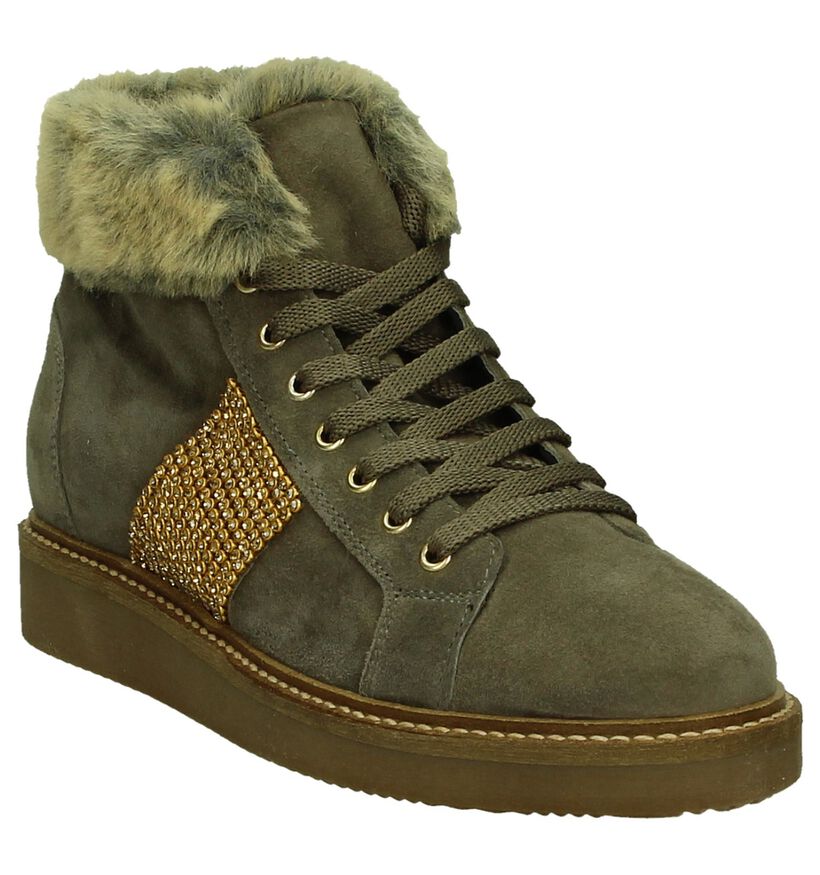 Veterbottines Taupe River Woods Alive in daim (204258)