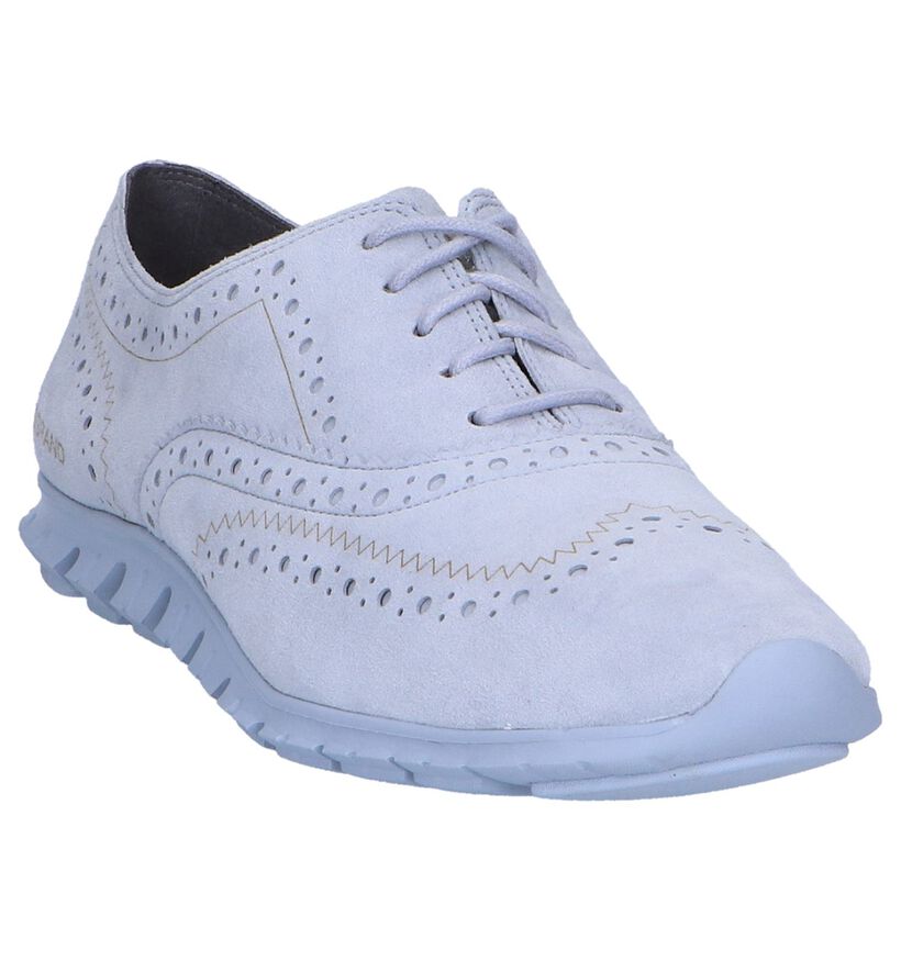 Grijze Oxford Veterschoenen Cole Haan Zerogrand in daim (240405)