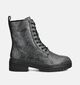 Marco Tozzi Zilveren Hoge Veterboots voor dames (362542)