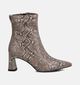 Tamaris Snake Bruine Enkellaarzen Slangenprint voor dames (360653)