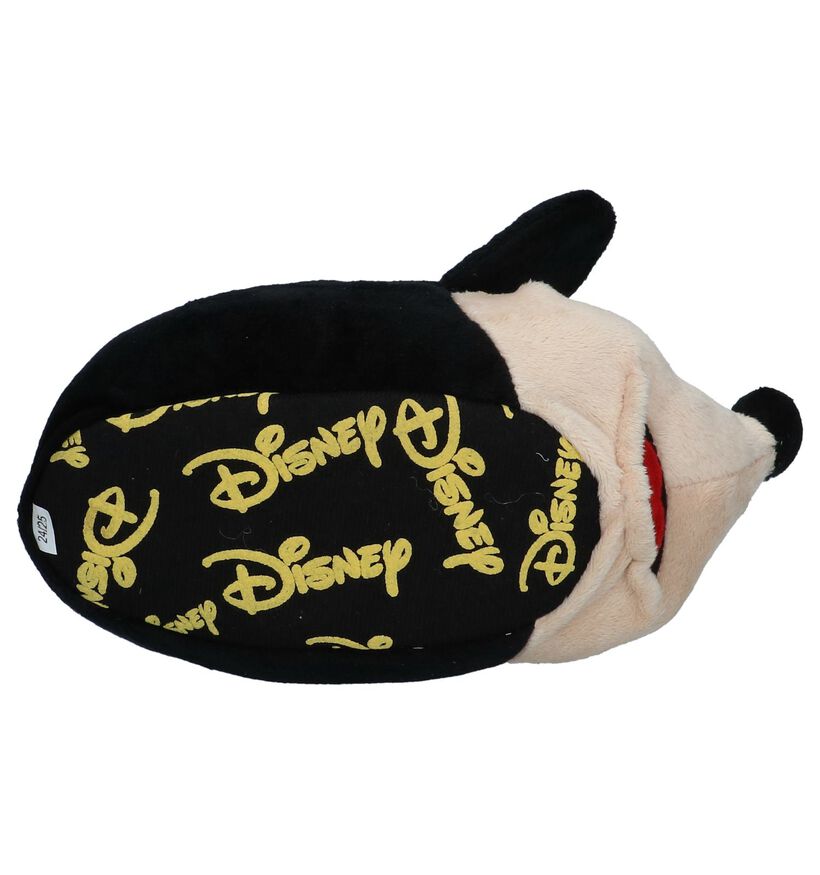 Mickey Mouse Pantoufles fermées en Noir en textile (226416)