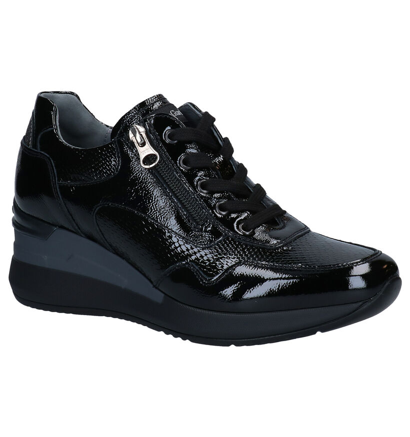 NeroGiardini Zwarte Veterschoenen in leer (296640)