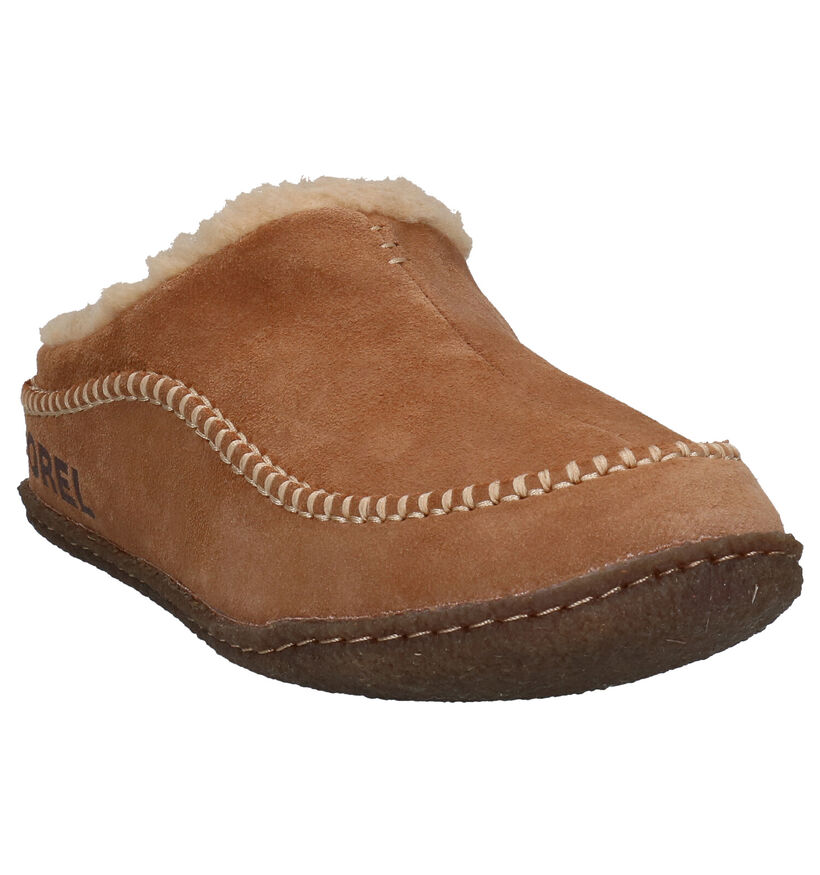 Sorel Lanner Ridge Zwarte Pantoffels in daim (294137)