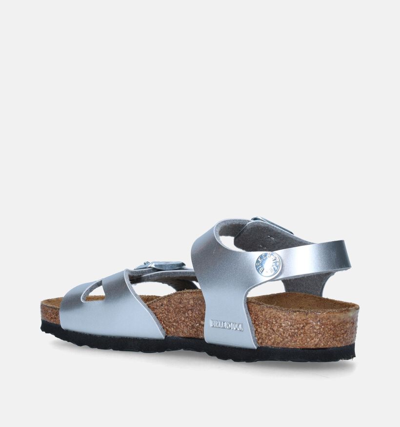 Birkenstock Rio Birko Flor Zilveren Sandalen voor meisjes (338100)