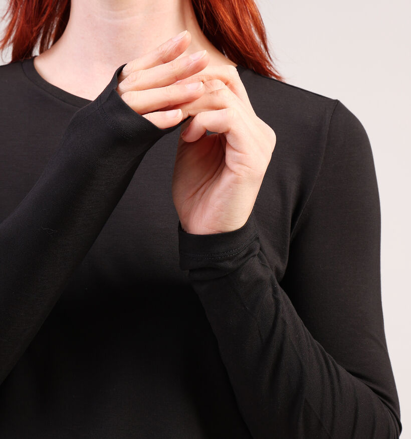 Vero Moda Ava Zwarte T-shirt met Lange Mouwen voor dames (360096)