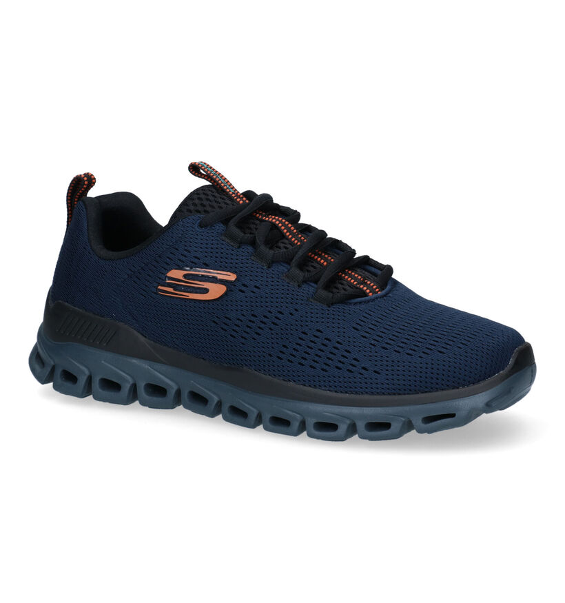 Skechers Glide-Step Baskets en Bleu en textile (295648)