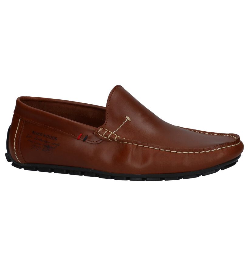 River Woods Trump Mocassins Cognac in leer (246721)