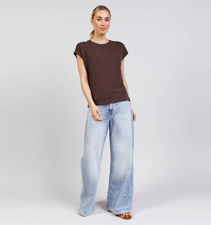 comma T-shirt en Marron fonc&eacute; pour femmes (373142)