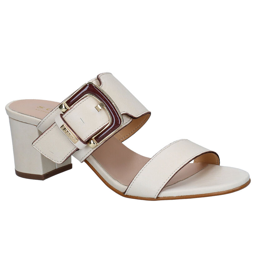 Scapa Nu-pieds à talons en Beige clair en cuir (288877)