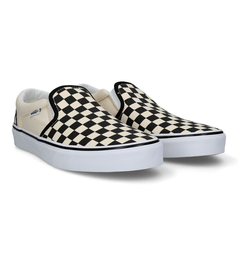 Vans Asher Wit/Zwarte Slip-on Sneakers voor heren (321114)