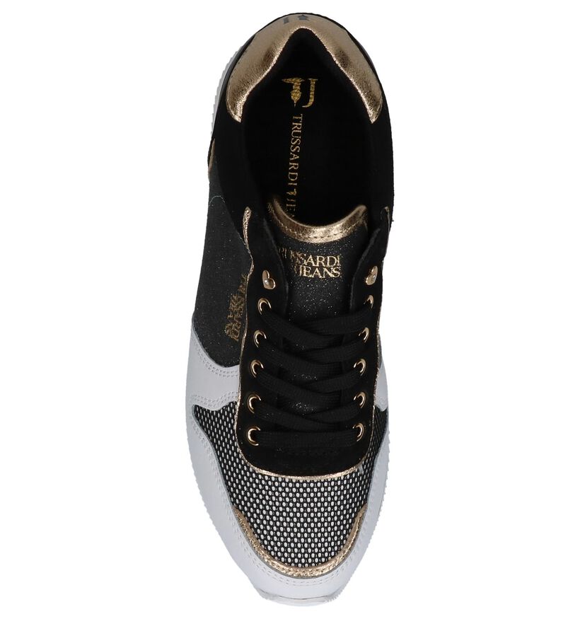 Zwart/Witte Sneakers Trussardi Jeans in stof (222382)