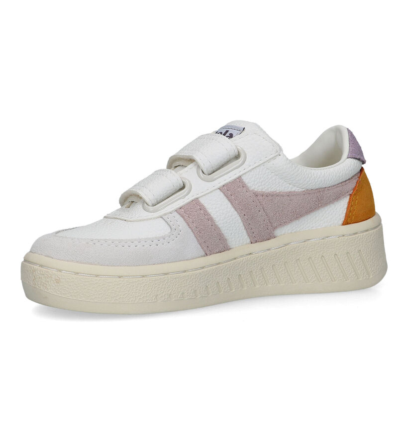 Gola Grandslam Trident Strap Witte Sneakers voor meisjes (335714) - geschikt voor steunzolen