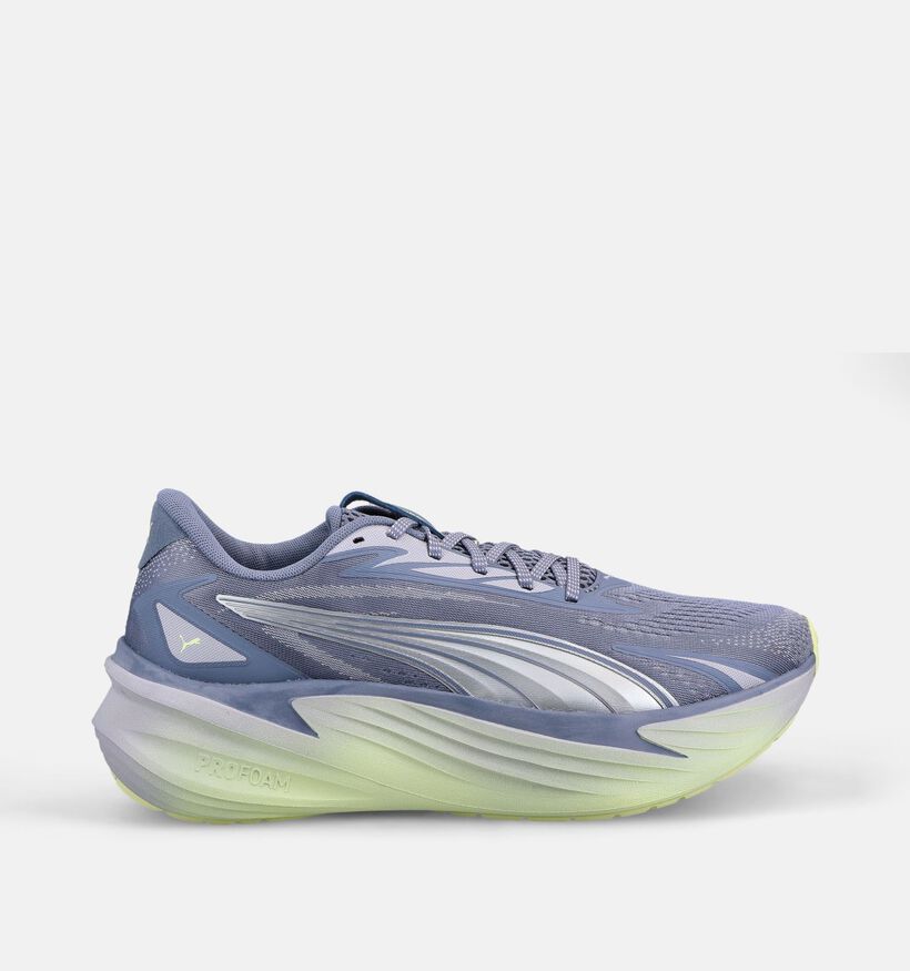 Puma Maxima Pro Chaussures de course en Bleu/Jaune pour hommes (366605) - pour semelles orthop&eacute;diques