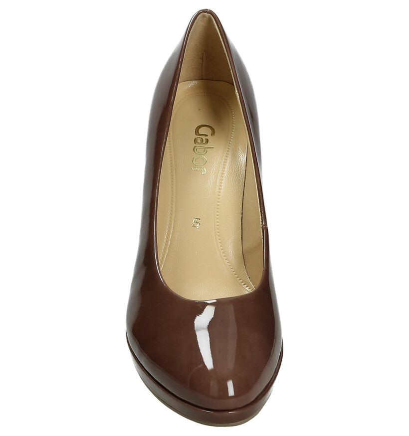 Gabor Escarpins classique en Marron en cuir verni (184833)