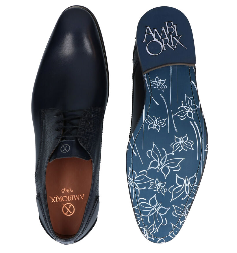 Ambiorix Eddy Chaussures à Lacets en Bleu en cuir (291104)