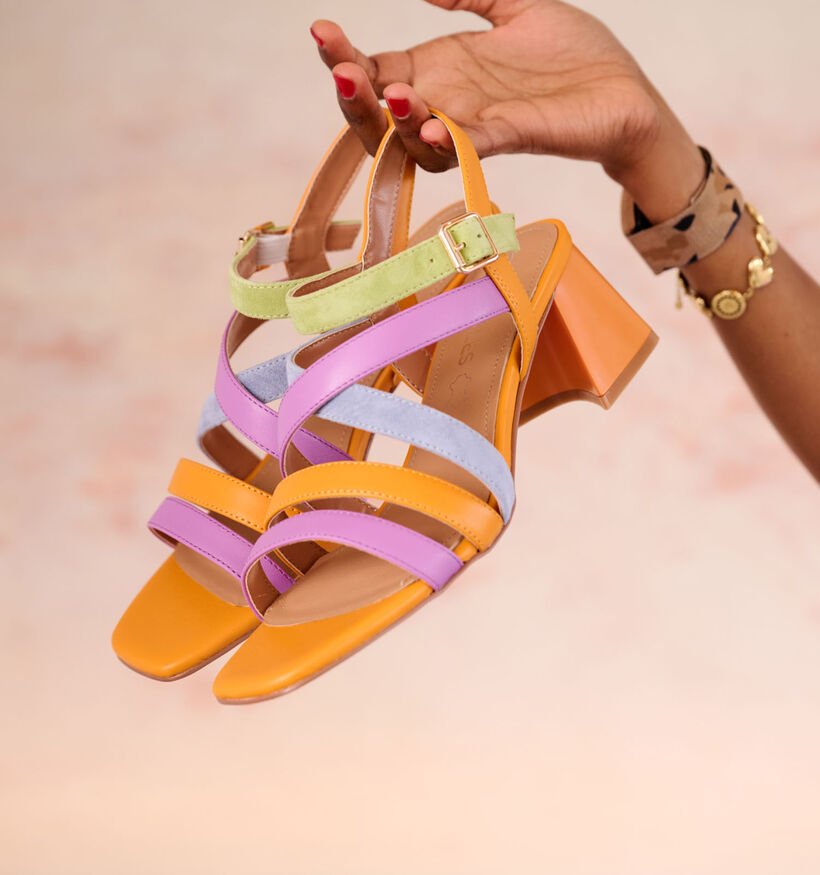 Crinkles Sandales à talons en Orange pour femmes (356261)