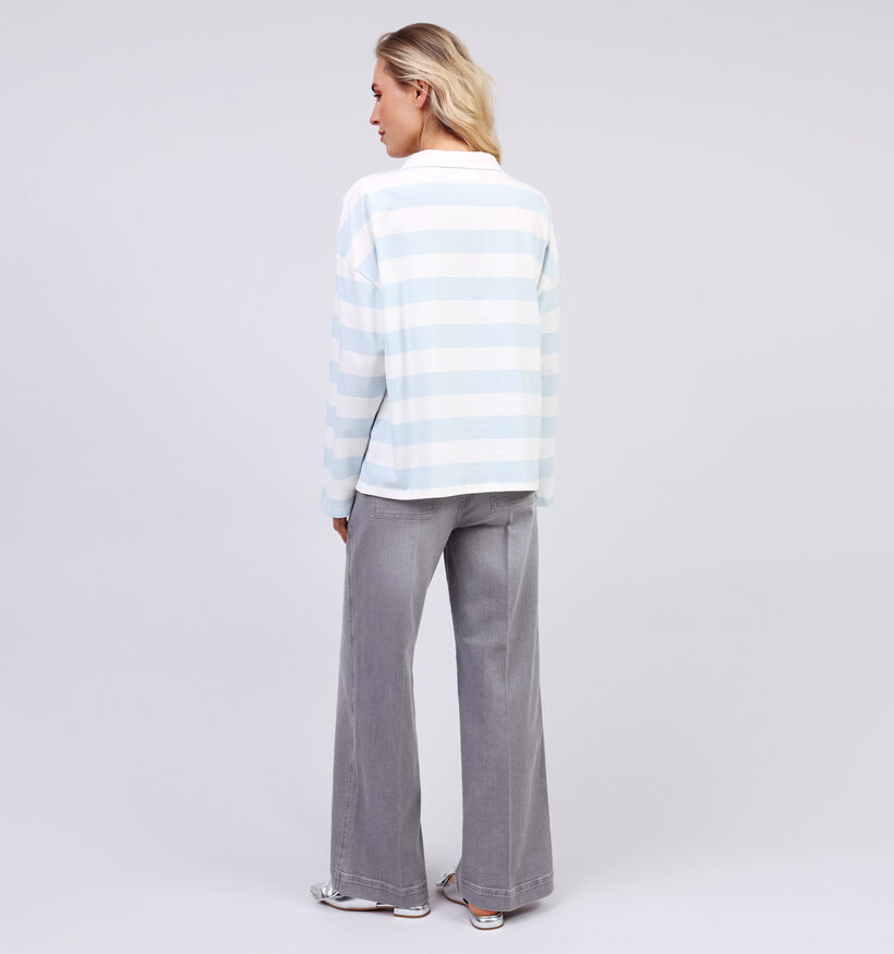 SISTERS POINT Vivia Blauw Gestreepte T-shirt voor dames (363309)