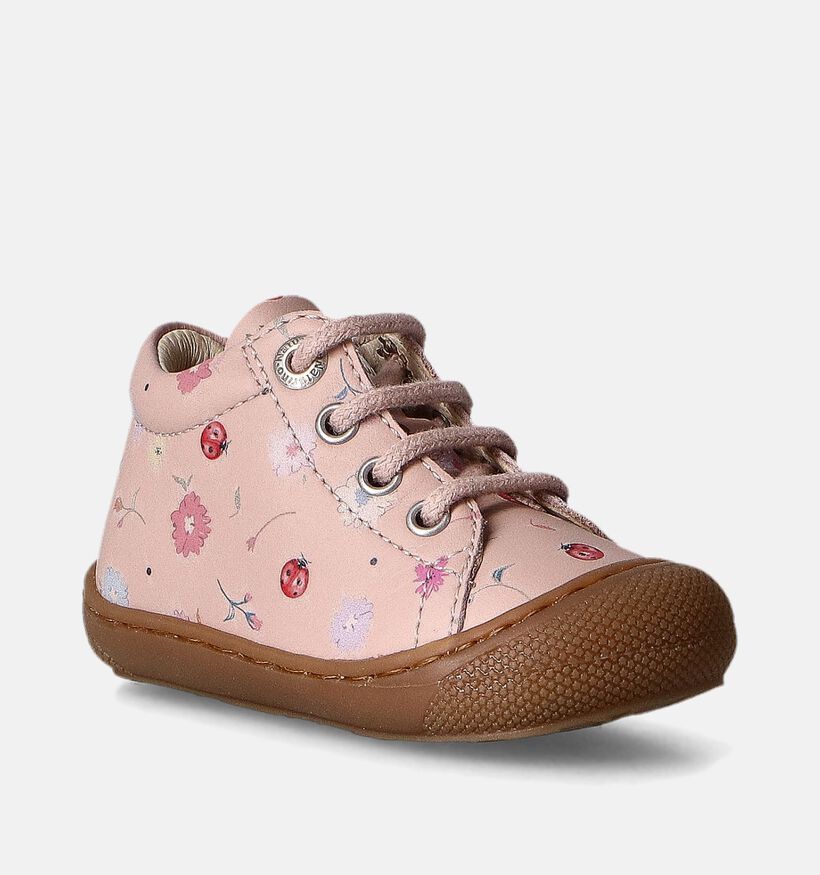 Naturino Cocoon Calf Roze Babyschoentjes voor meisjes (355322) - geschikt voor steunzolen