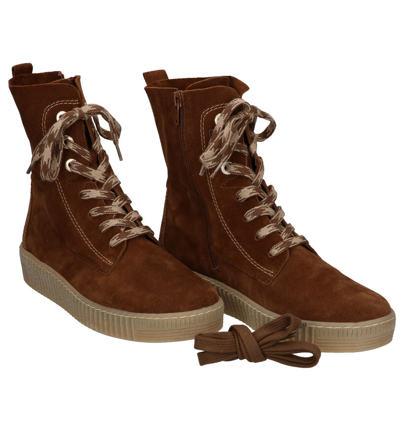 Gabor Best Fitting Cognac Boots in daim (297398)