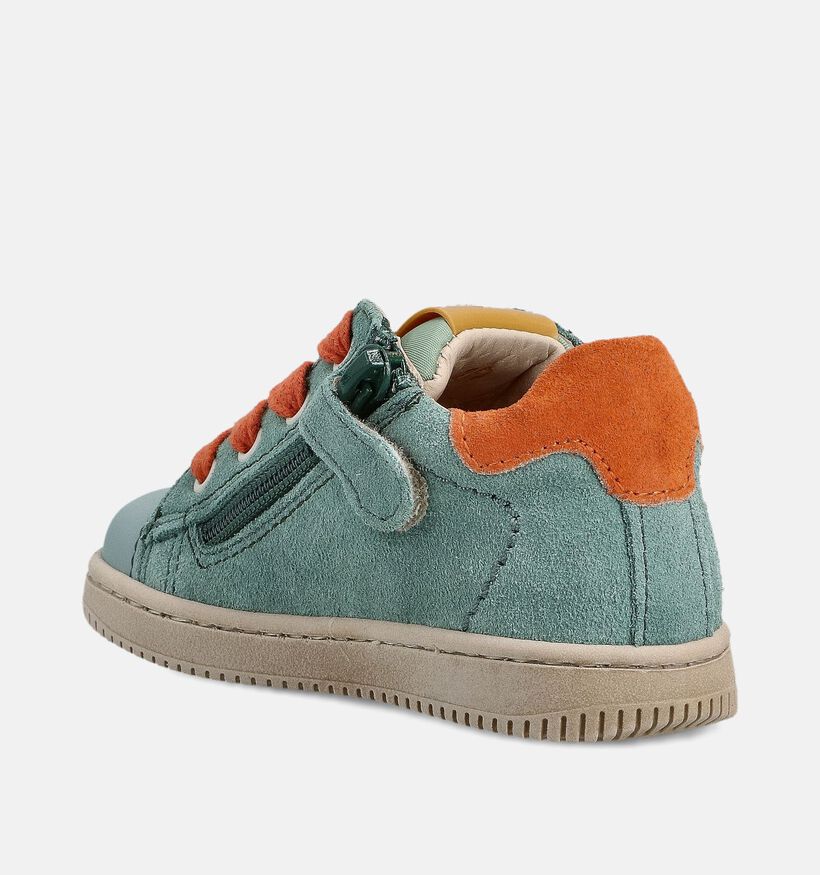 STONES and BONES Nepo Groene/Oranje Sneakers voor jongens (369608) - geschikt voor steunzolen