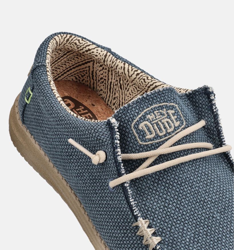 HEYDUDE Wally Braided Blauwe Instappers voor heren (370075) - geschikt voor steunzolen