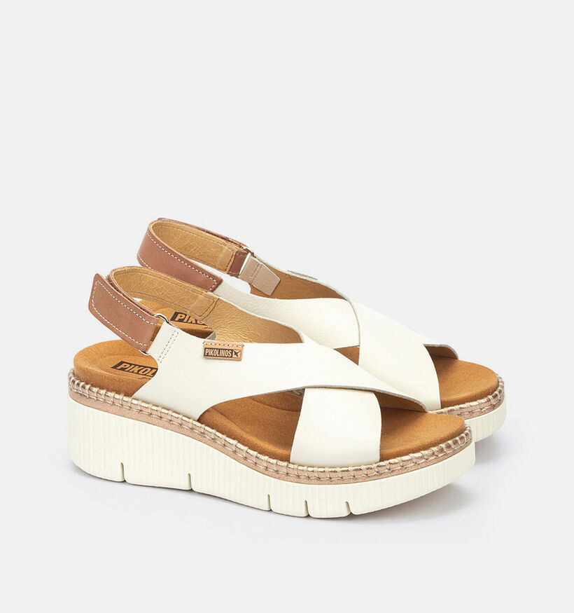 Pikolinos Gomera Sandales compens&eacute;es en &Eacute;cru pour femmes (370554)