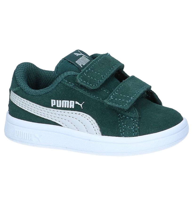 Puma Smash Blauwe Sneakers in leer (288262)