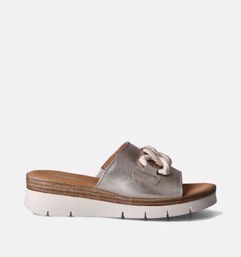 Slippers op sleehak roze