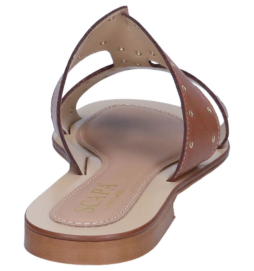 Cognac Slippers Scapa in leer (246046)