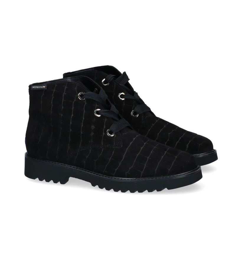 Mephisto Selma Bottillons en Noir pour femmes (298113) - pour semelles orthopédiques