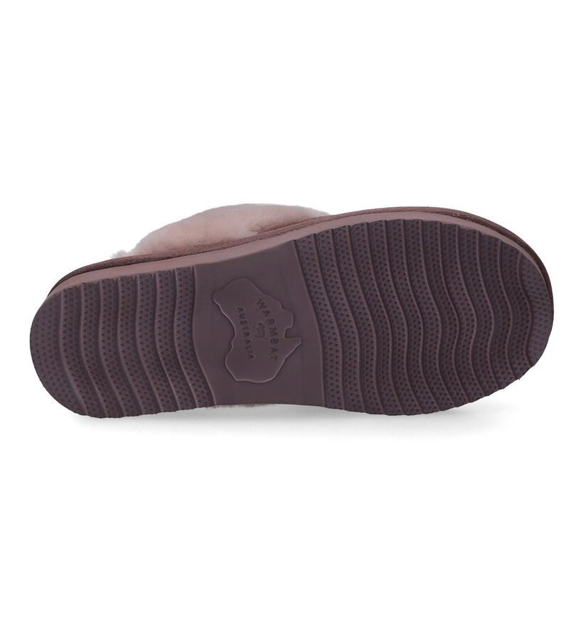 Warmbat Flurry Cognac Wollen Pantoffels voor dames (329908)