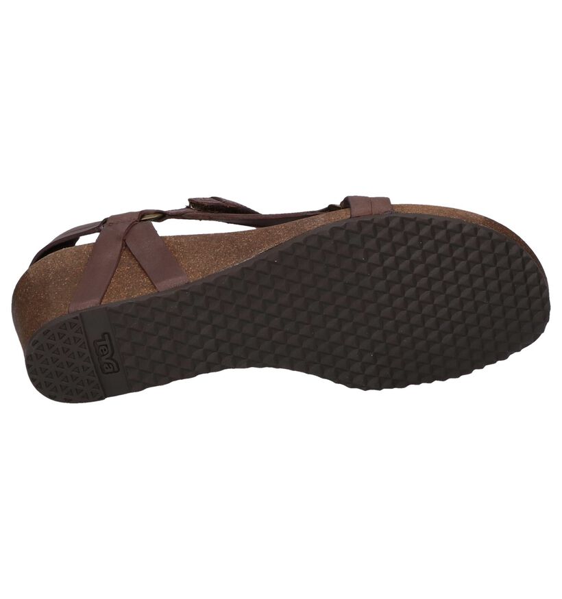 Teva Ysidro Sandales à talons en Brun foncé en cuir (242624)