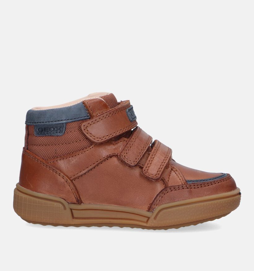 Geox Poseido Boots à velcro en Cognac pour garçons (330063) - pour semelles orthopédiques