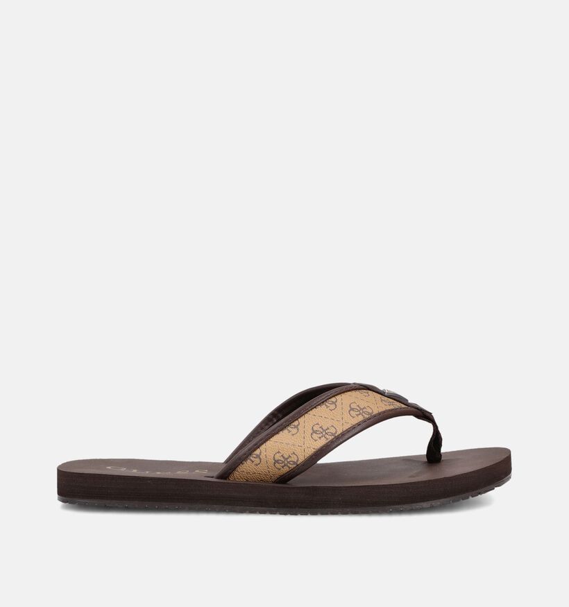 Guess Dingle Tongs en Marron pour hommes (369912)