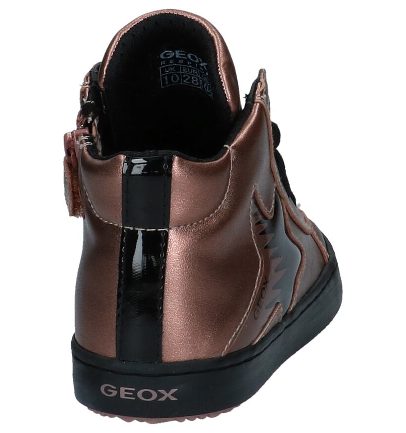 Geox Rose Gold Metallic Hoge Schoenen met Rits/Veter, , pdp