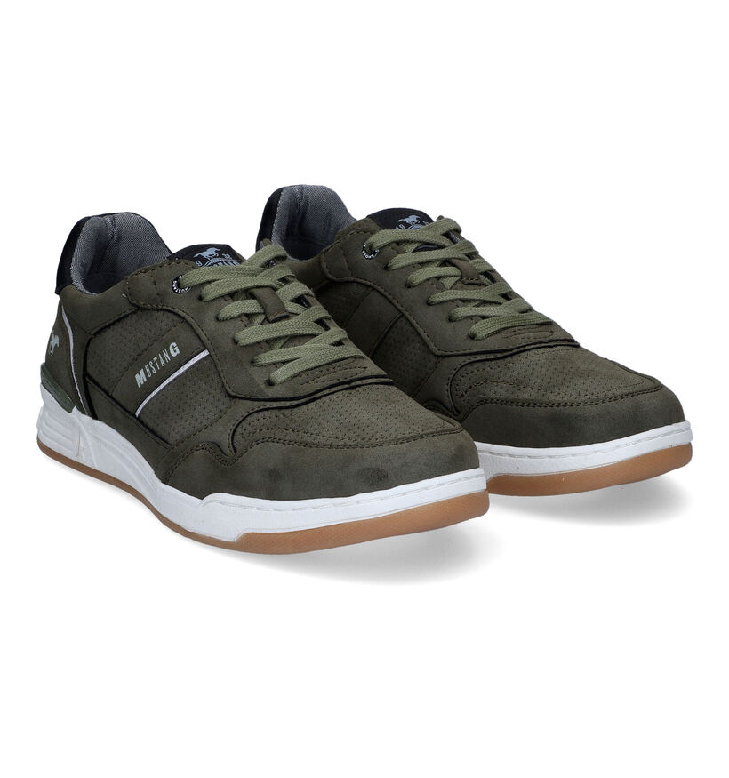 Mustang Chaussures à lacets en Vert kaki pour hommes (305386) - pour semelles orthopédiques