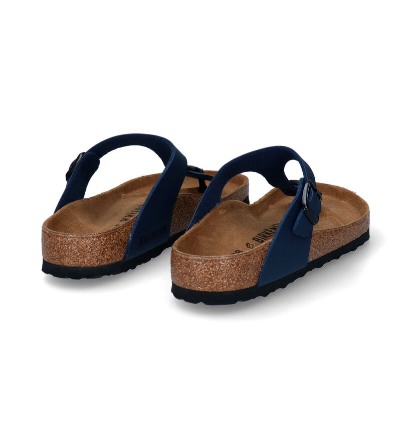 Birkenstock Gizeh Birko-Flor Zwarte Teenslippers voor dames (338058)