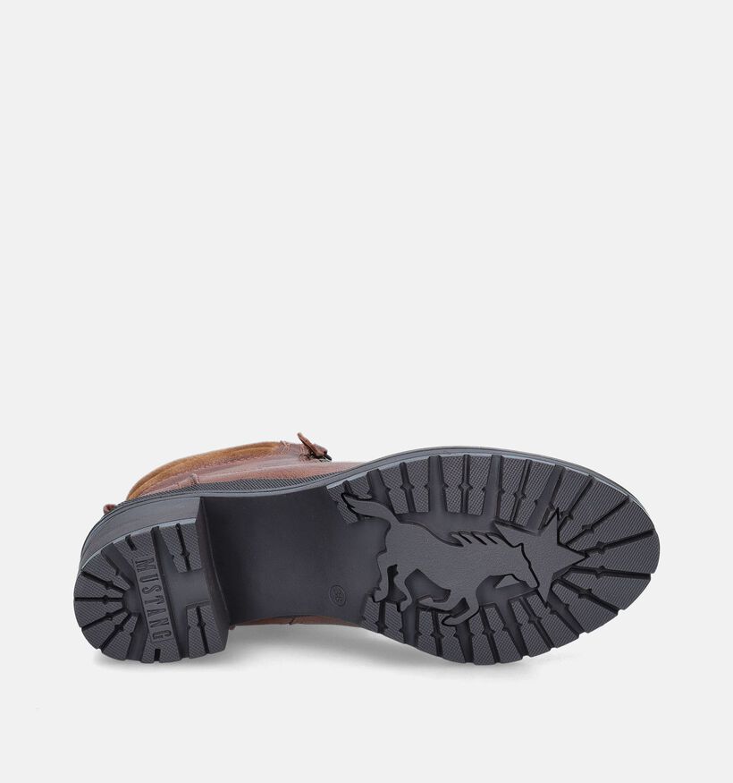 Mustang Bottines à lacets en Cognac pour femmes (345431)