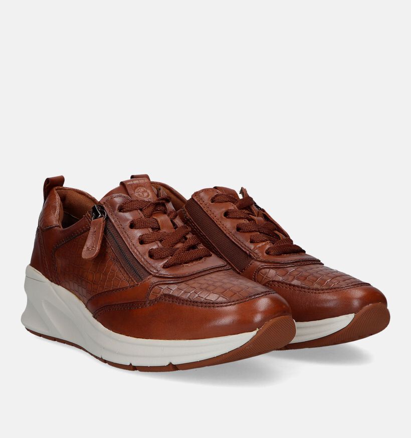 Tamaris Pure Relax Cognac Sneakers voor dames (339431) - geschikt voor steunzolen